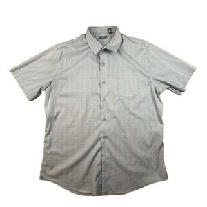 Van Heusen Flex Men's XL Light Blue Crosshatch SS Button Up SEE DESCRIPTION